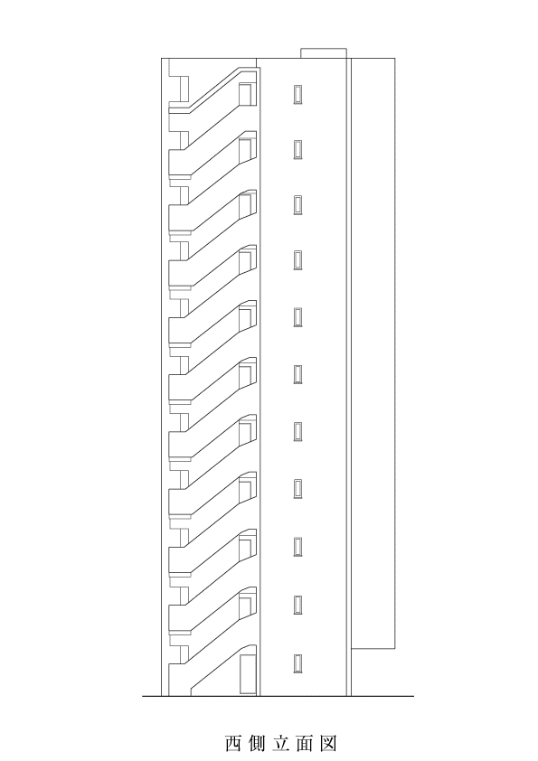 西側立面図