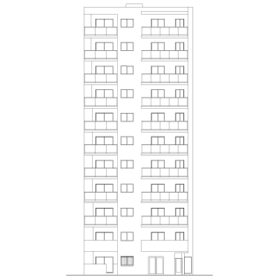 西側立面図