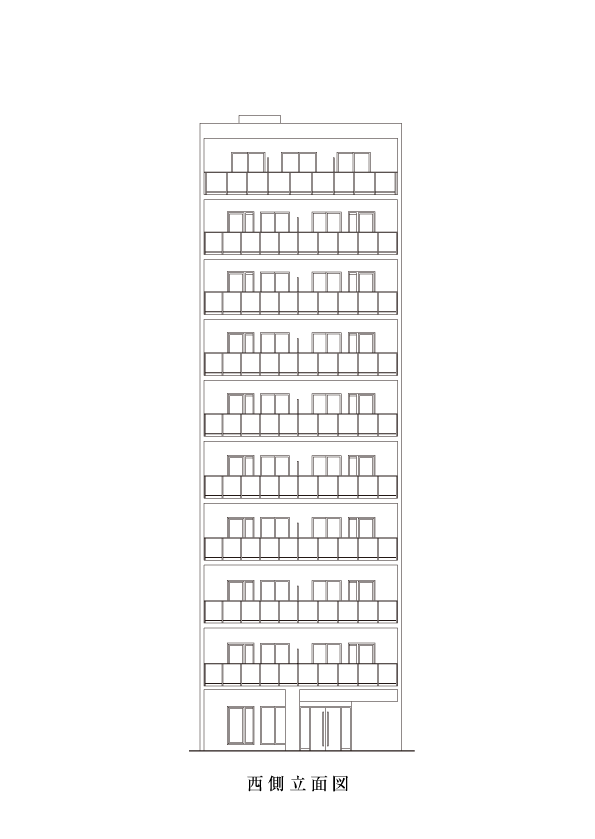 北西側立面図