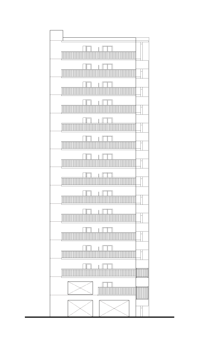 西側立面図