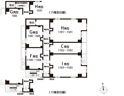 11〜15樓平面圖