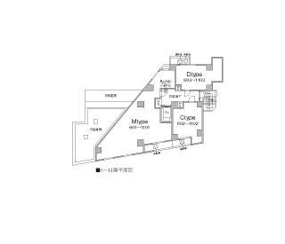 6〜11階平面図