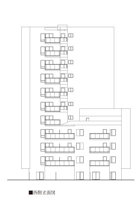 西側立面図