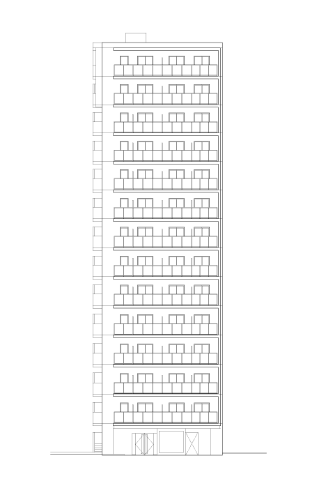 西側立面図