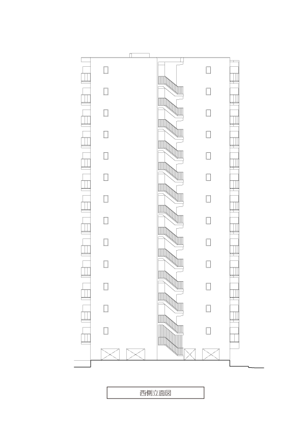 西側立面図