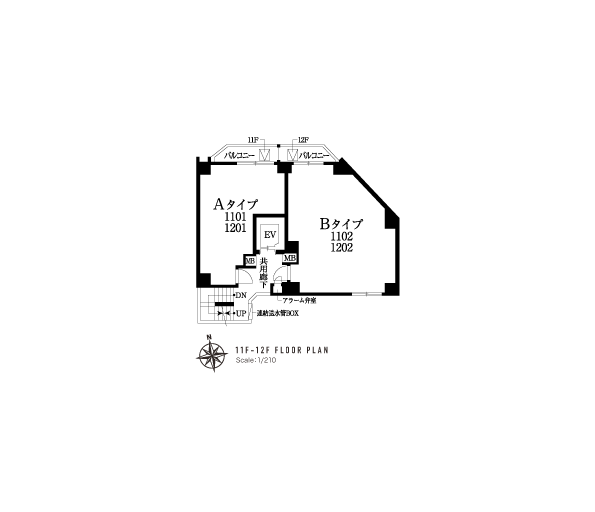 11〜12階平面図