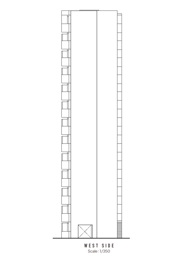 西側立面図