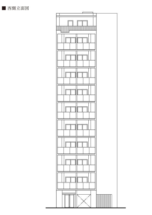 北西側立面図