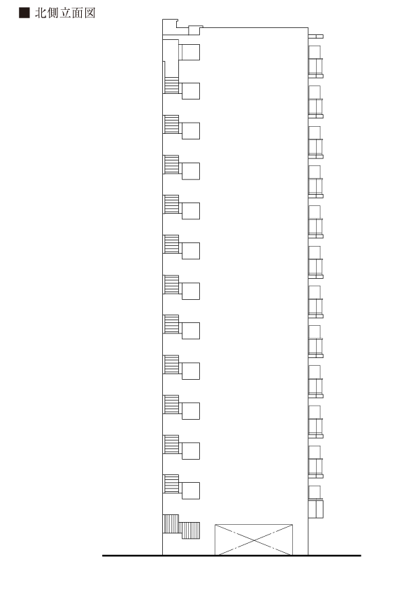 北东侧立面图